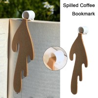 Dlxis Cute Cup Spilled Coffee Bookmark - Fun and Quirky Page Marker for Book Lovers, Students, and Readers